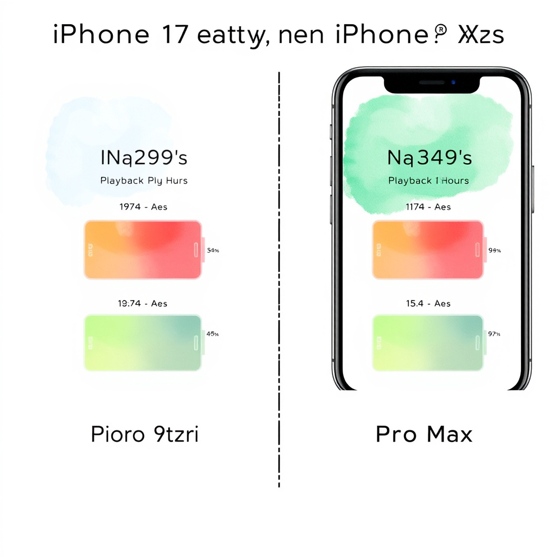 Battery playback hours comparison across iPhone 17 lineup models