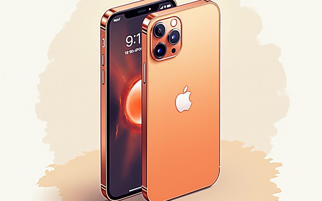 iPhone 17 Pro in Cosmic Orange with visible camera system and display