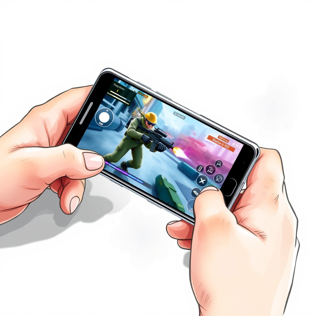 Gaming phone running a high refresh rate competitive game with touch-responsive controls