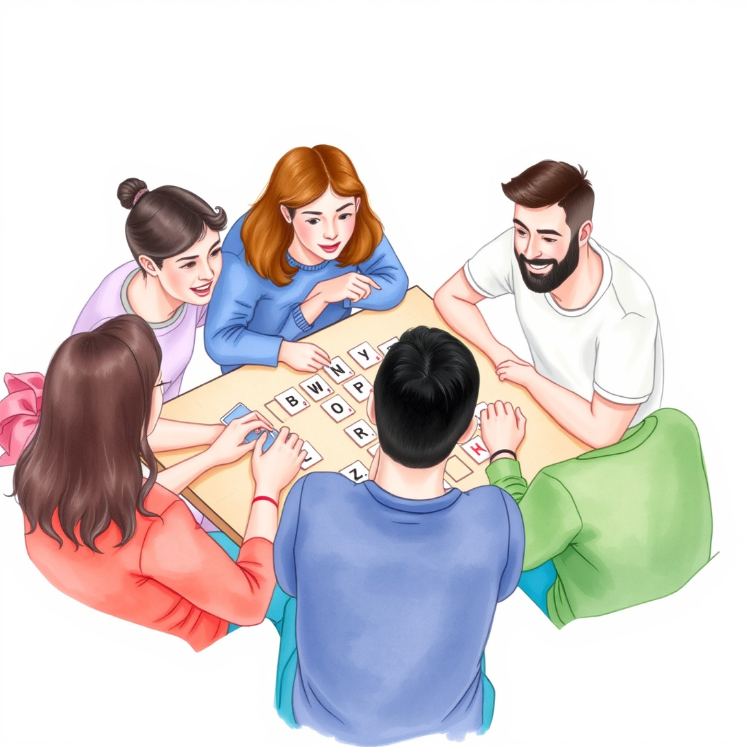 Multiple people playing a game together on one device using a shared session.